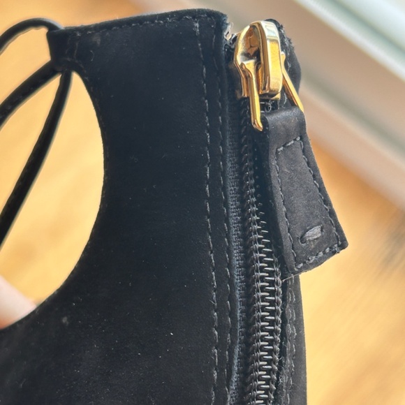 Black Nobuck High Heels Made in Brazil- size 7 1/5 - Picture 8 of 9